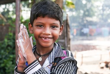 Boy hand wash